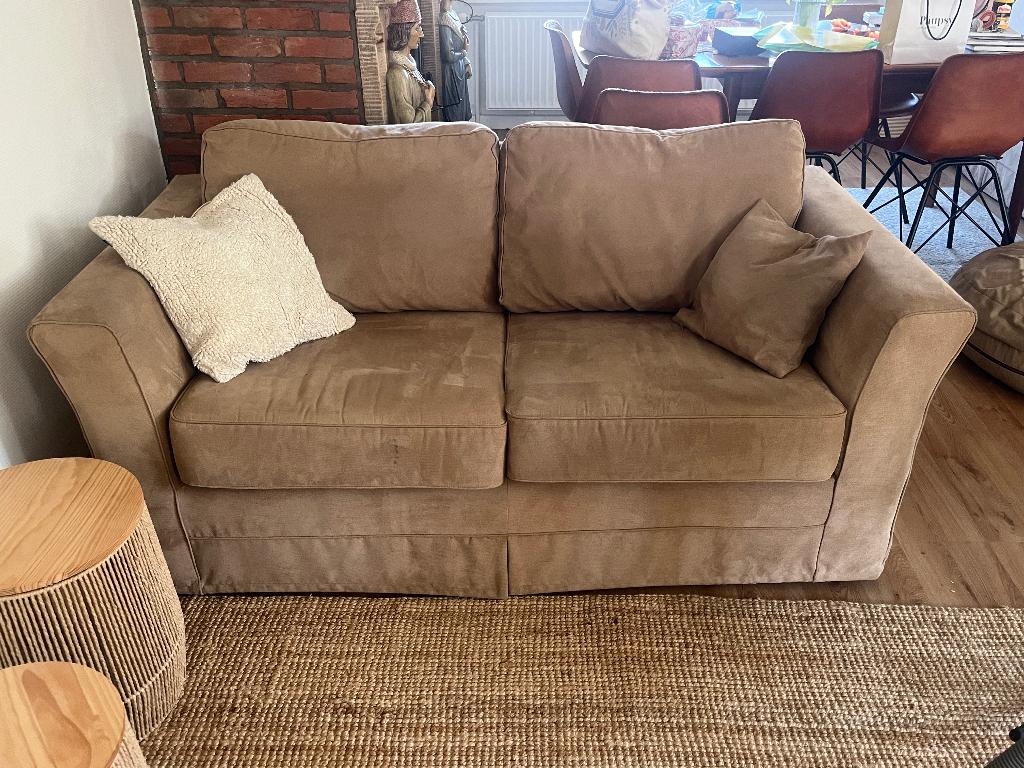 Zetel, Huis en Inrichting, Ophalen, Tweepersoons, Zo goed als nieuw, Rechte bank