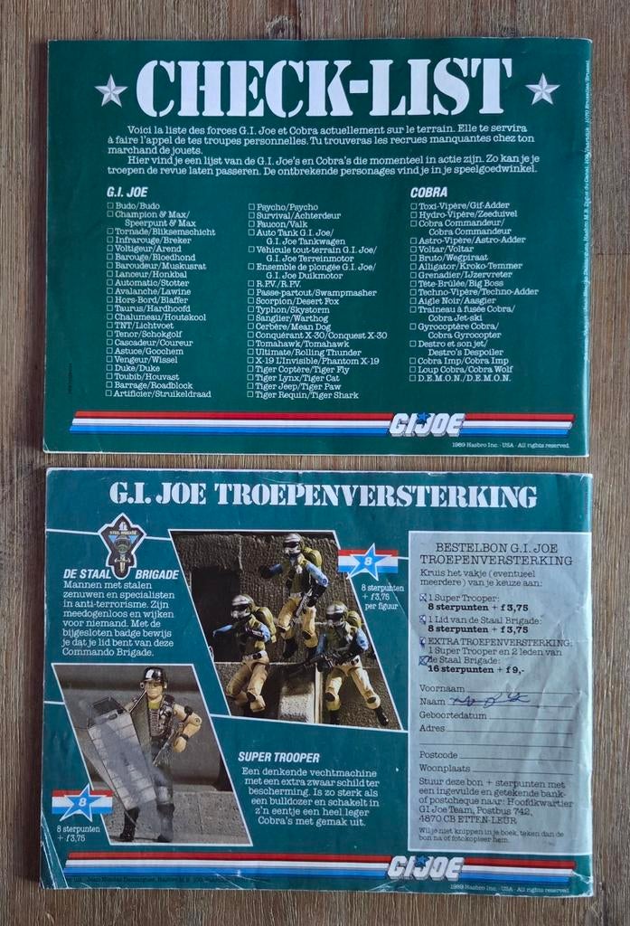Gi joe folders,2 verschillende, Boeken, Ophalen of Verzenden