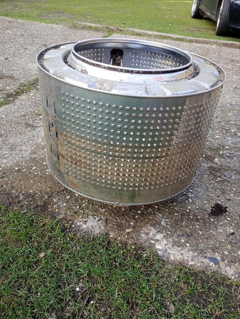 Zelfgemaakte vuurkorf van trommel wasmachine, Ophalen, Zo goed als nieuw, Vuurkorf