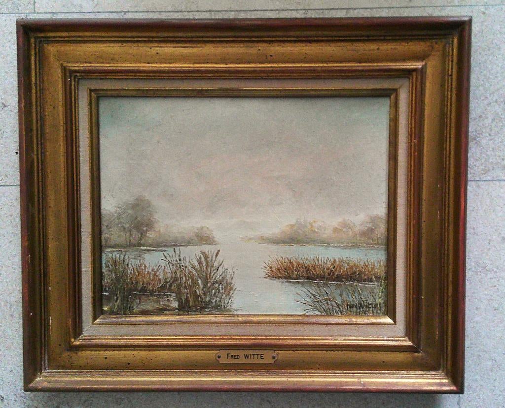 Vue sur le lac de Camarque (Fr.) 1982 - Fred Witte né 1920, Antiquités & Art, Enlèvement ou Envoi