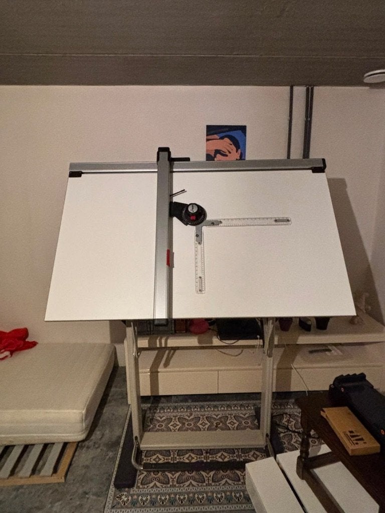 Planche à dessin italienne vintage, Enlèvement, Comme neuf, 130 à 150 cm