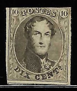 Belgique #10 S.M. le Roi Léopold I, type Médaillons oblongs., Timbres & Monnaies, Sans timbre, Enlèvement ou Envoi, Non oblitéré