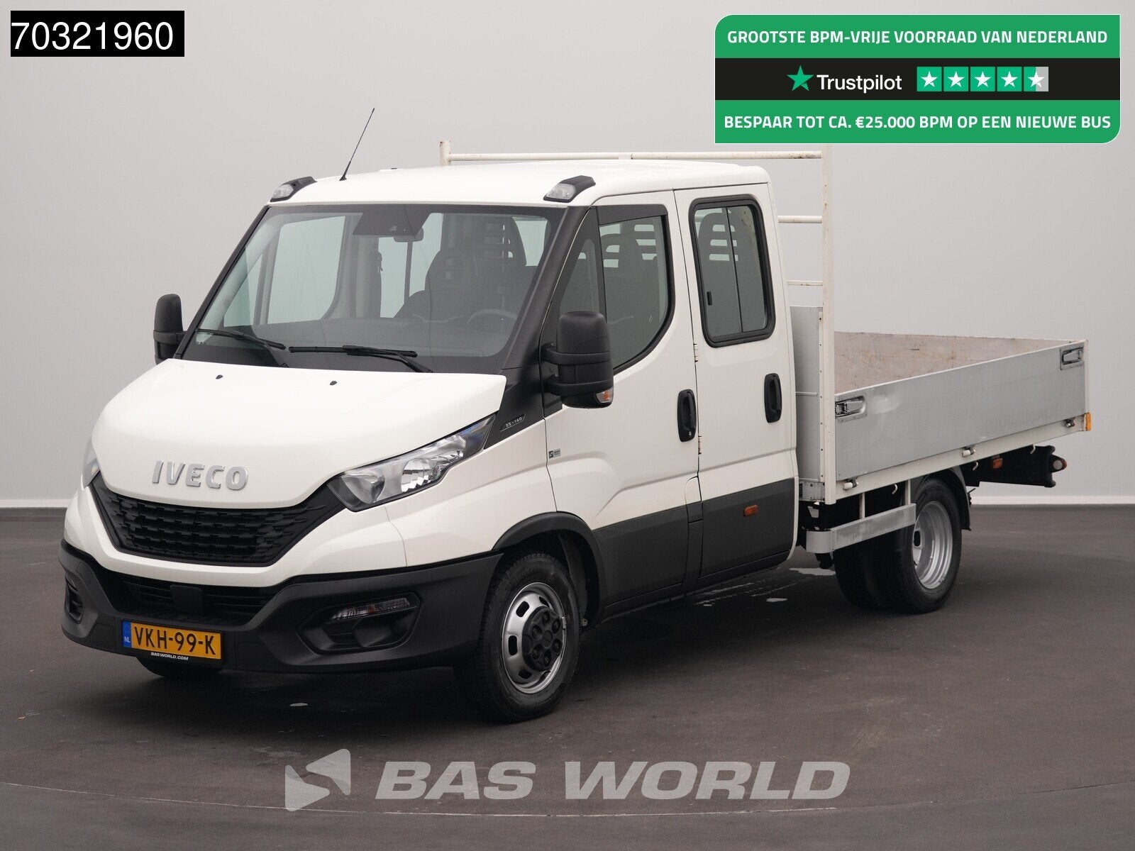 Iveco Daily 35C14 Dubbel Cabine Open Laadbak Dubbellucht 3,5, Stof, Gebruikt, Euro 6, Iveco