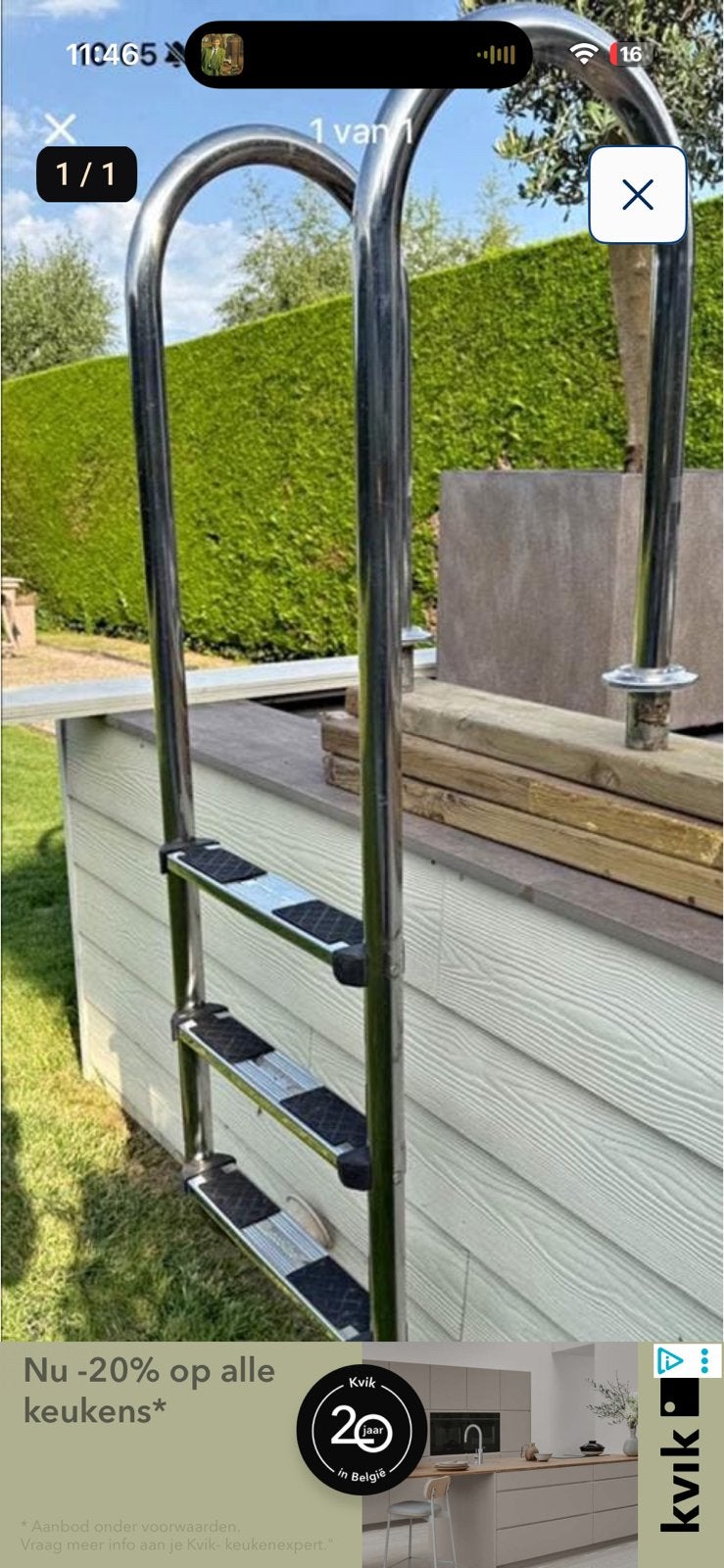 Zwelbad ladder inox, Ophalen, Zo goed als nieuw, Ladder