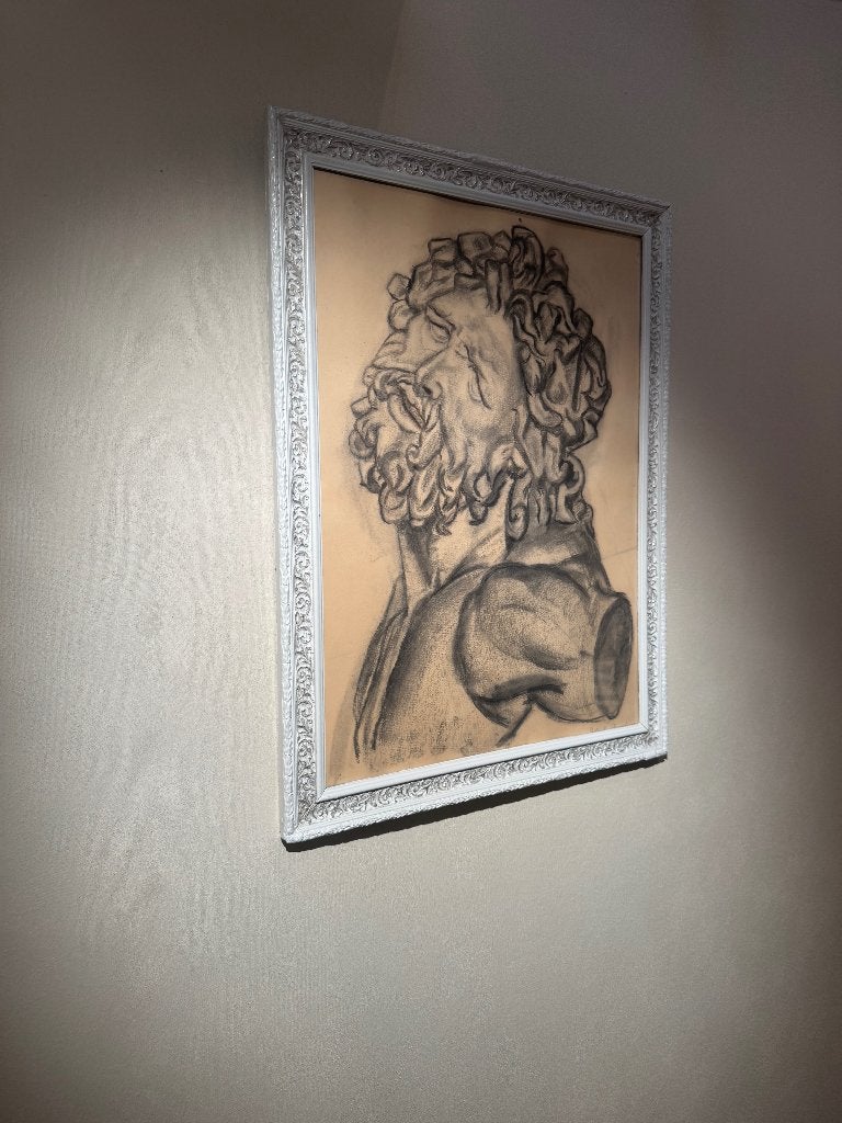 Originele academische houtskool studie ca 1966–groot formaat, Antiquités & Art, Art | Dessins & Photographie, Enlèvement, Eau-forte