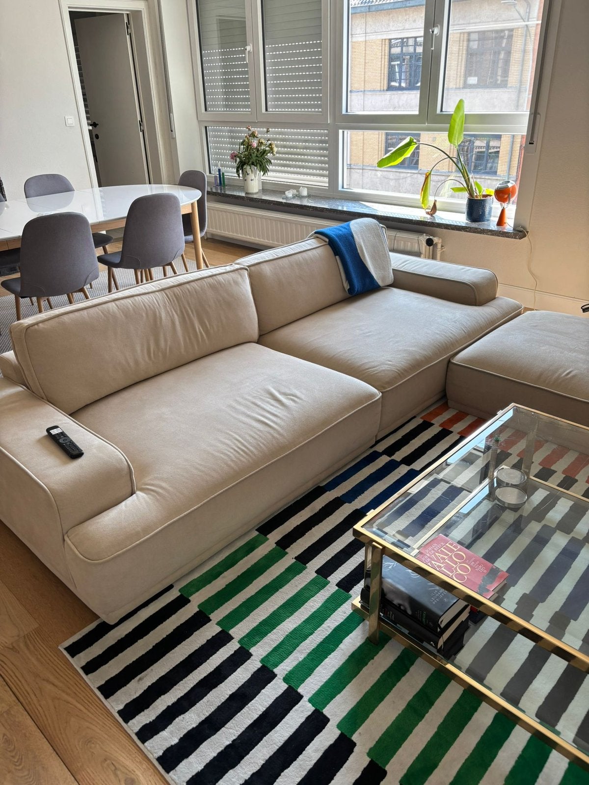 Fauteuil + pouf The Sofacompany, couleur crème, Enlèvement, Comme neuf