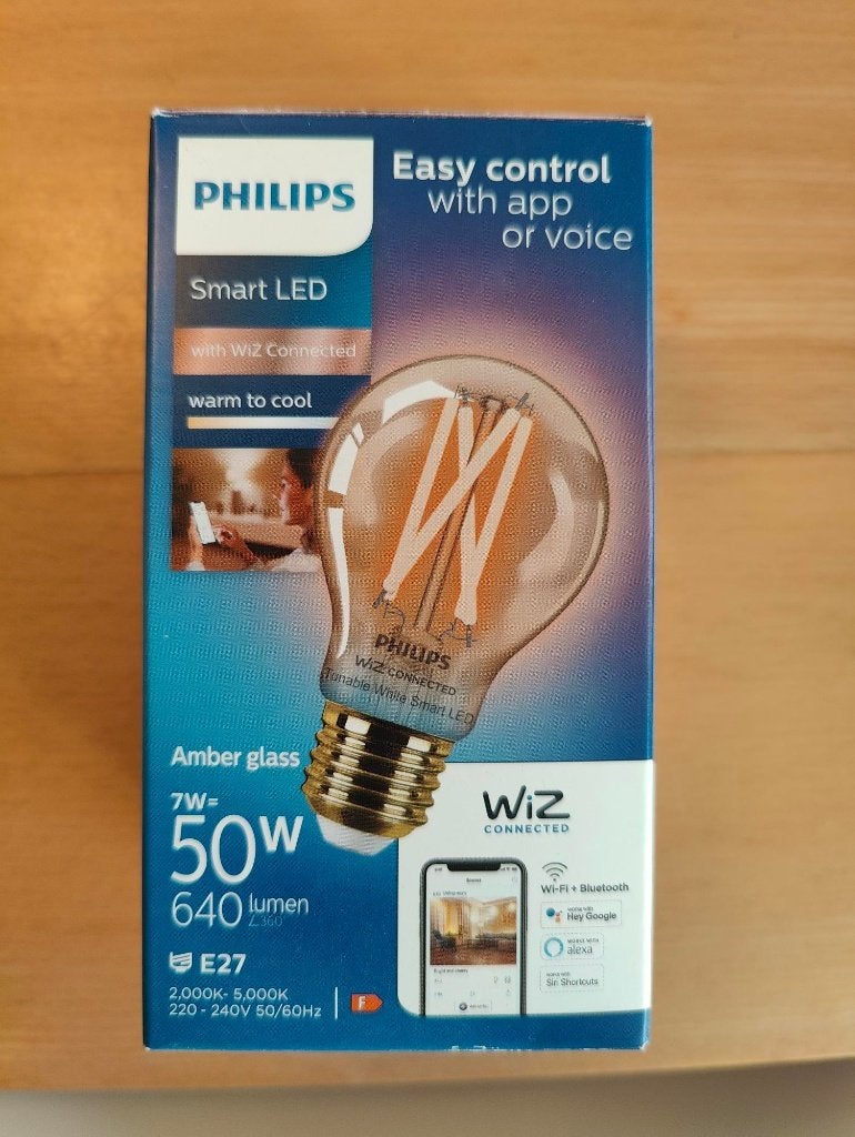 Philips smart LED lamp 7W E27, Bedienbaar via app, Led-lamp, Instelbaar wit, Zo goed als nieuw