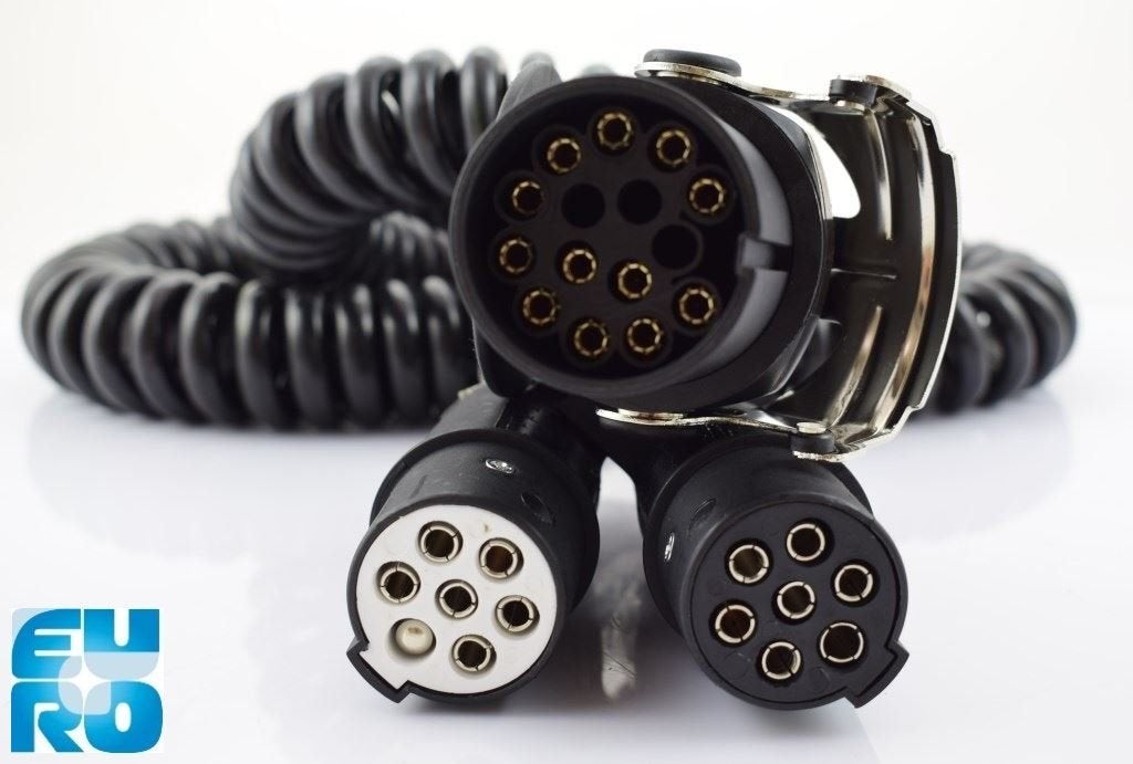 ELECTRICITY Y SPIRAL CABLE 15-POLE 4.5M PLASTIC PLUGS N + S, Overige merken, -, -, Nieuw