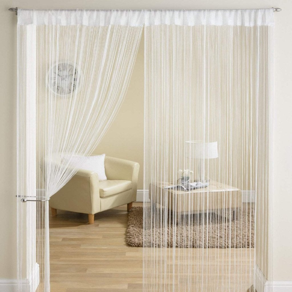 Nouveau RIDEAU SPAGHETTI DÉCORATIF 2 M X 1 M noir ou blanc