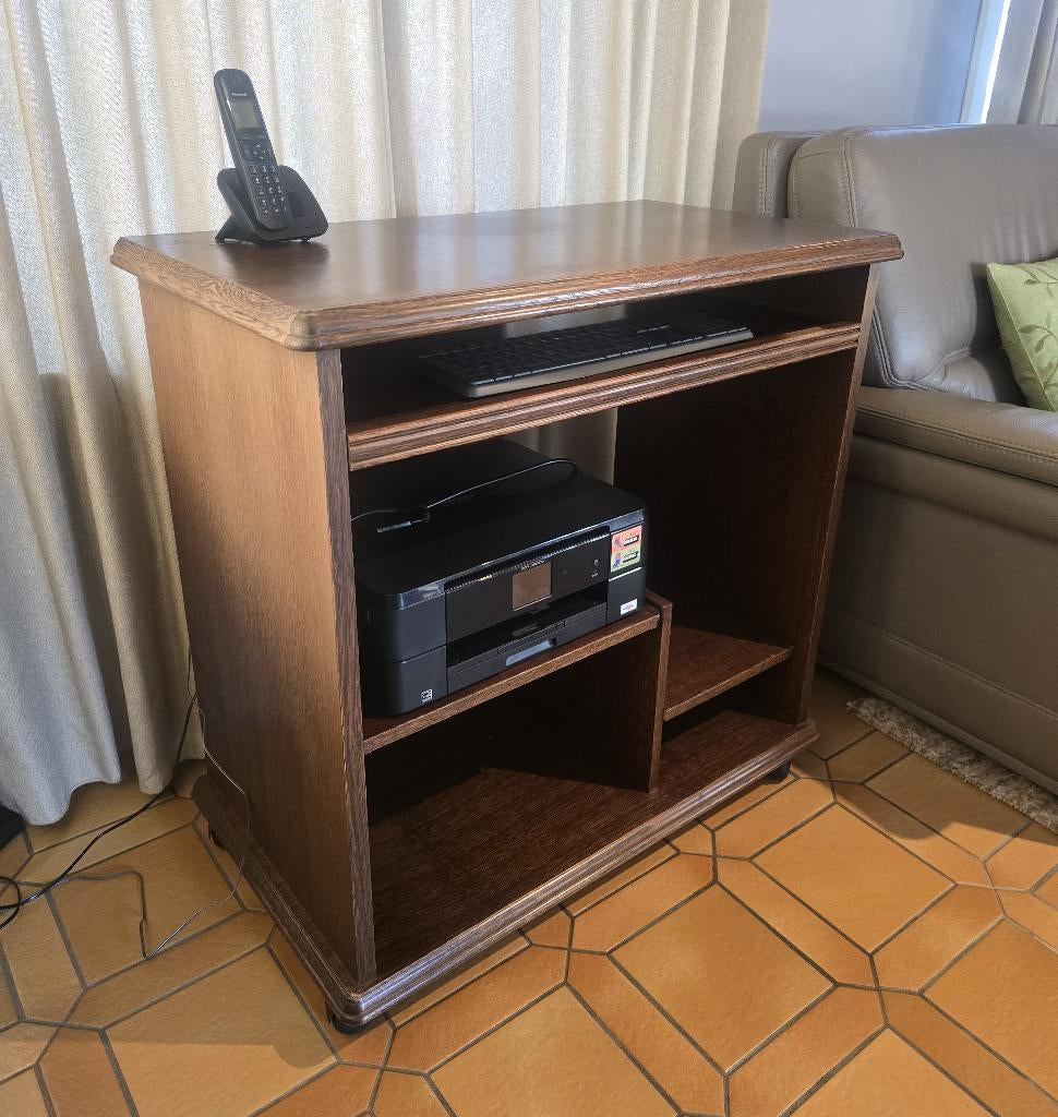 Computermeubel/printermeubel Eik MOET BINNEN DE MAAND WEG, Huis en Inrichting, Ophalen, Klassiek, Eikenhout, 40 tot 80 cm