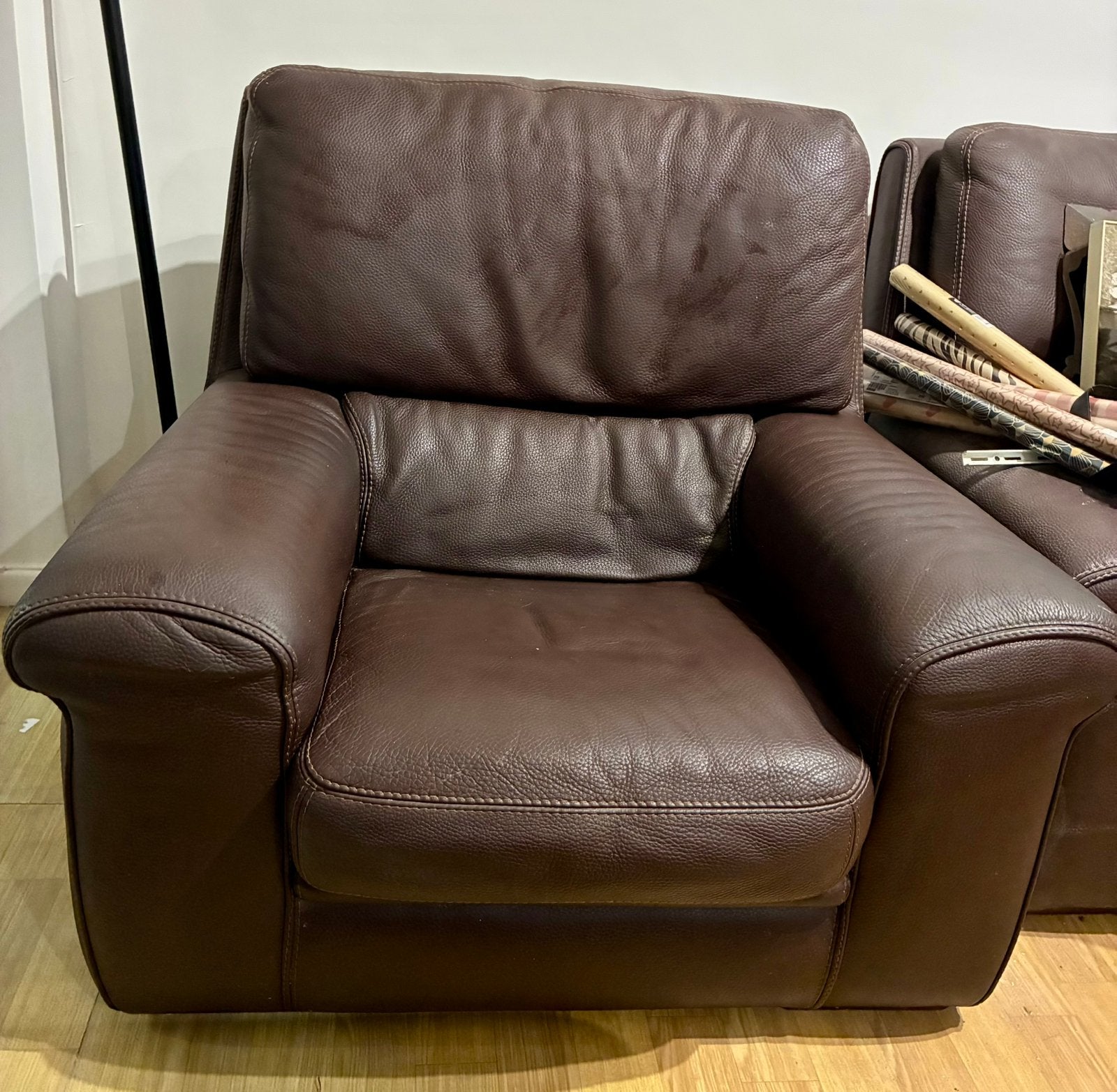 Fauteuil en cuir, Enlèvement, Utilisé, Cuir, Classique