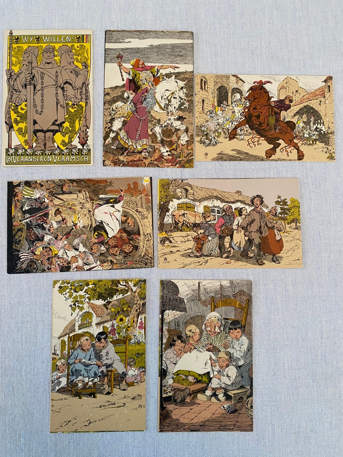 7 cartes postales anciennes A Ost, Enlèvement ou Envoi, Avant 1920, Culture et Média
