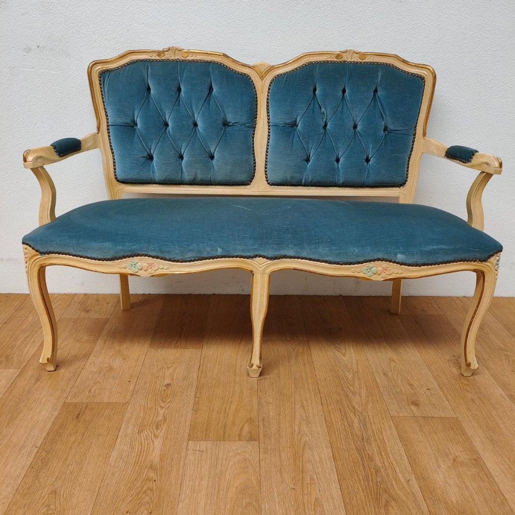 Banc d'entrée Queen Ann vintage rococo, banc de boudoir, Enlèvement ou Envoi