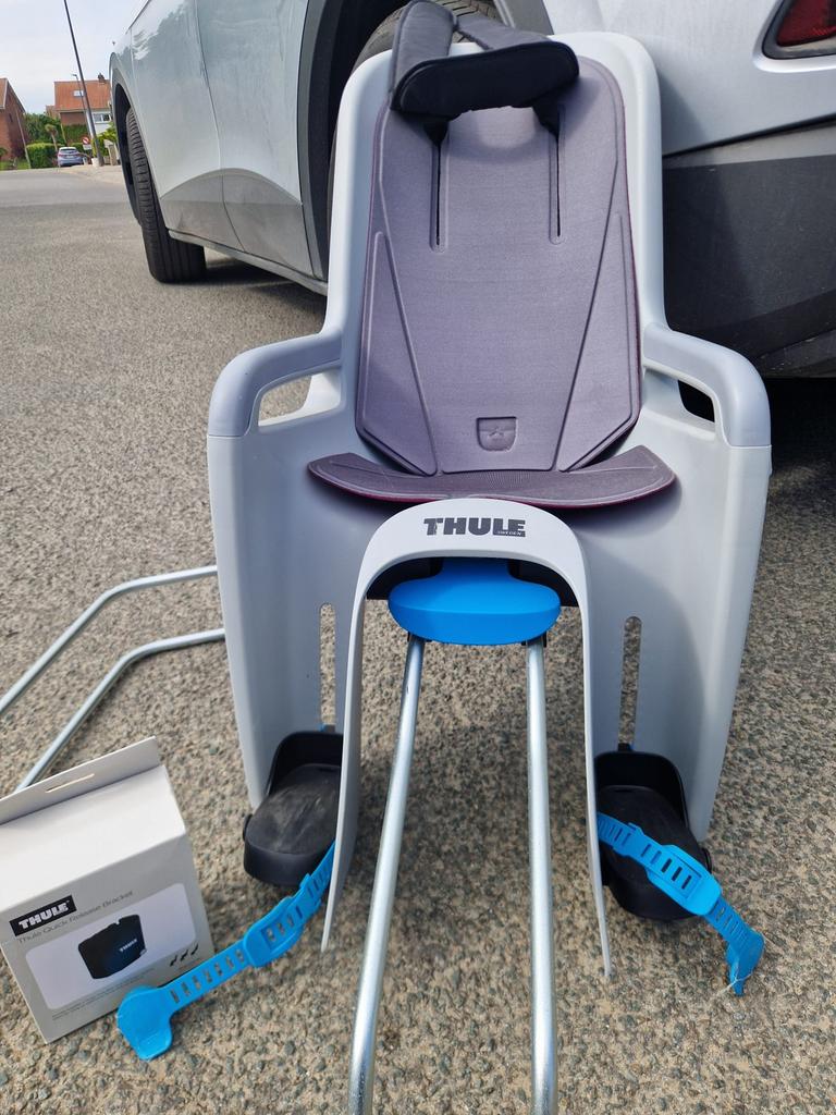Siège enfant velo Thule + support velo + 2 jeix de barres, Vélos & Vélomoteurs, Enlèvement, Comme neuf