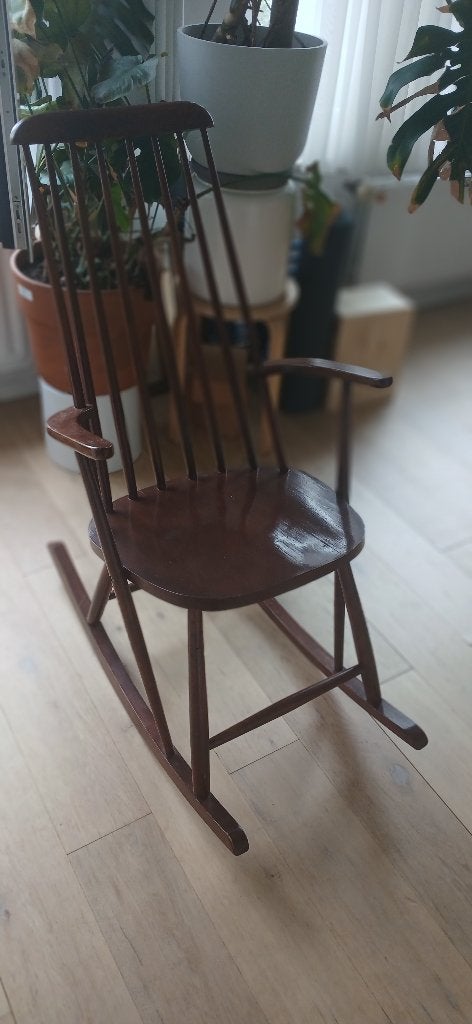 Vintage houten schommelstoel, Antiek en Kunst, Ophalen