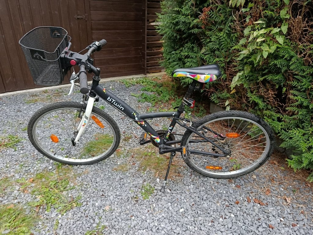 Btwin kinderfiets in goede staat, met mand, Fietsen en Brommers, Ophalen, Velgrem, BTwin Décathlon, 16 tot 20 inch
