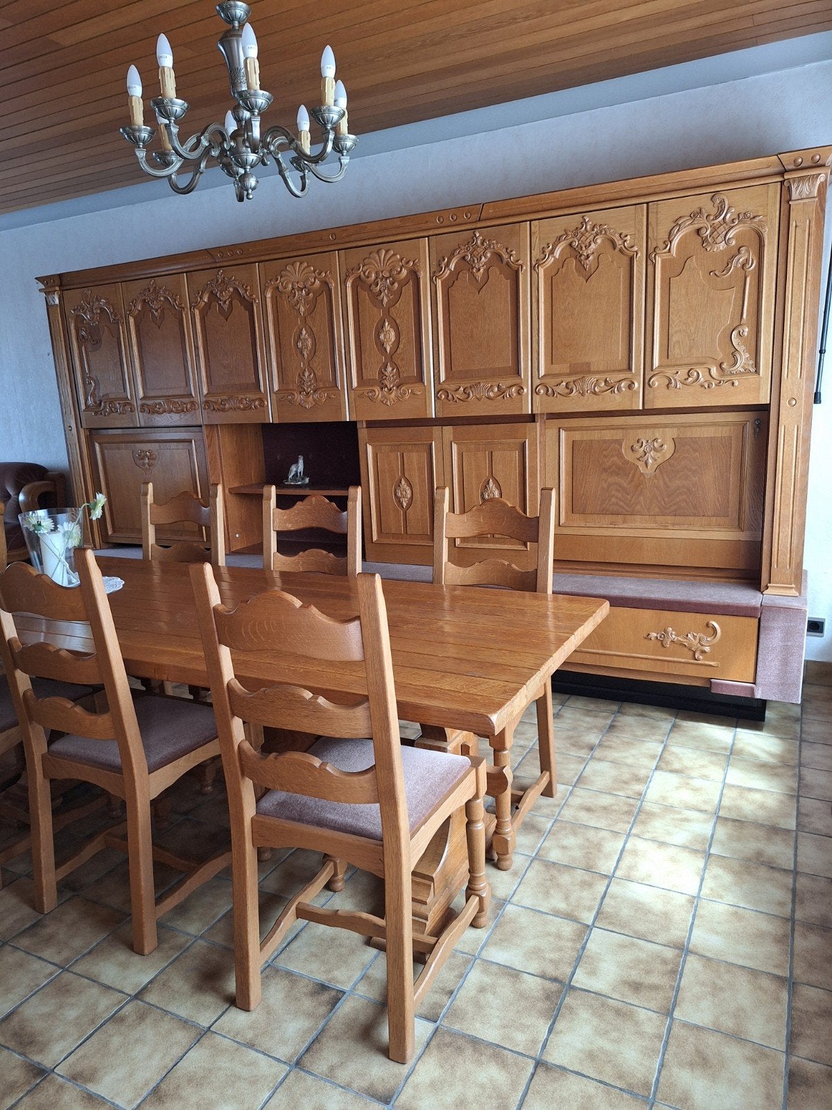 volle eiken eetkamer, Ophalen