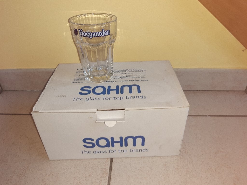 GLAZEN HOEGAARDEN DOOS 6st, Ophalen, Nieuw, Glas of Glazen, Overige merken