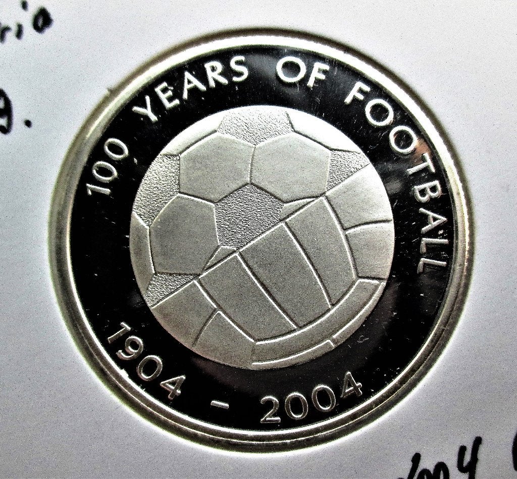 Liberia, 10 dollars, 2004 100 years of football, Timbres & Monnaies, Monnaies | Afrique, Envoi, Argent