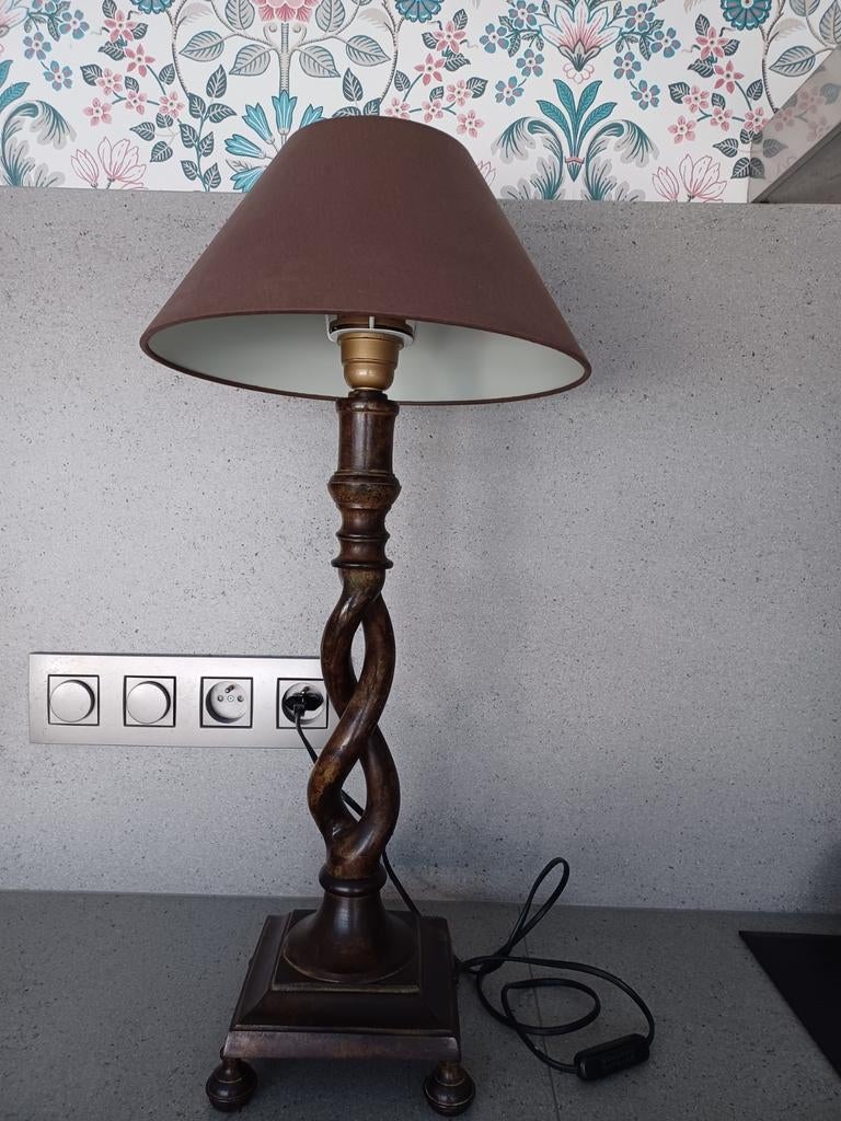 Bronzen lamp bruin, Ophalen, Zo goed als nieuw, Overige materialen, 50 tot 75 cm