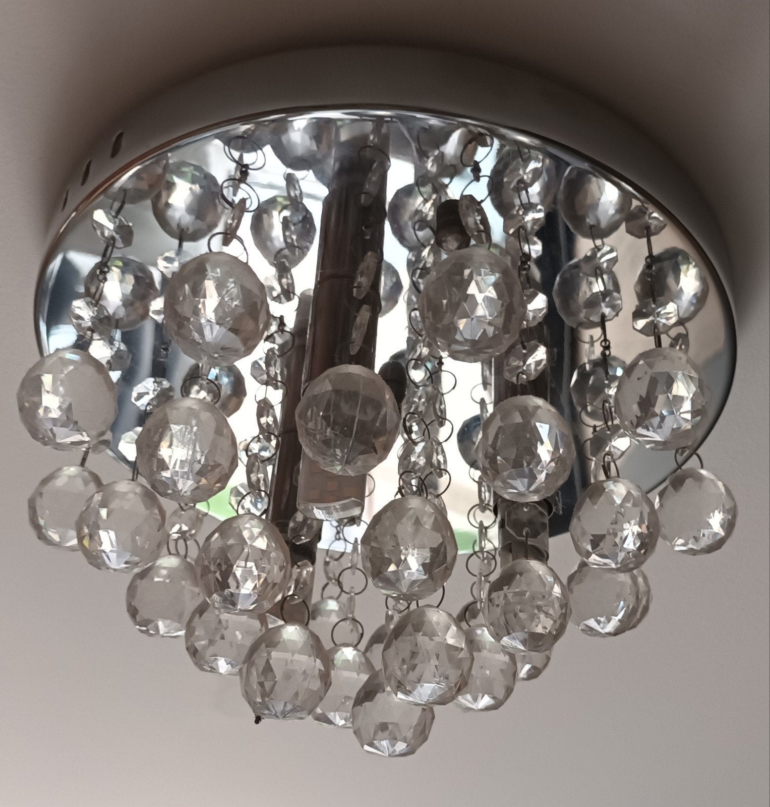 Plafonnier en cristal, Autres styles, Source lumineuse incluse, 25 cm, Comme neuf