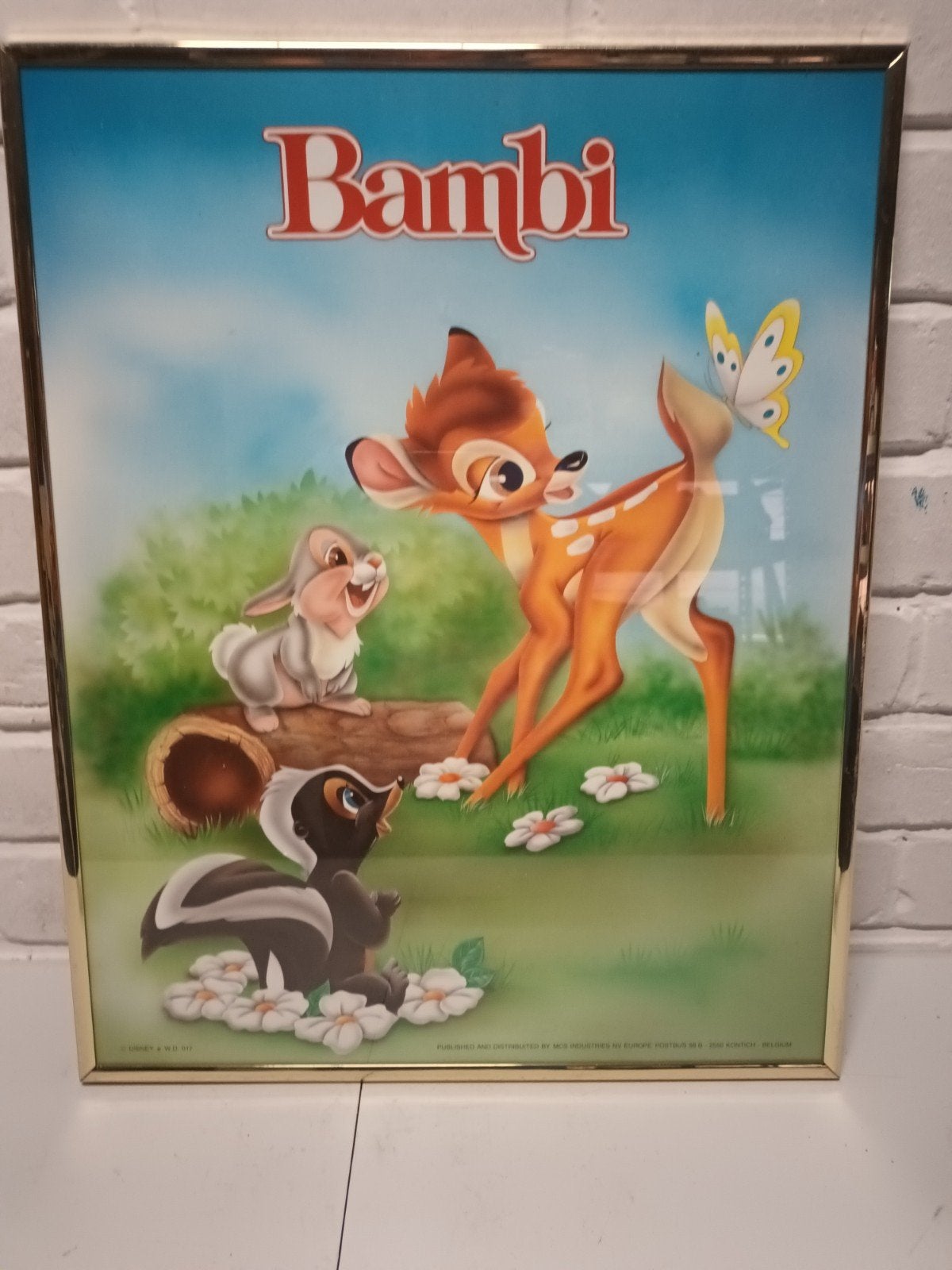 Prachtige Vintage Disney Bambi Poster, Ophalen of Verzenden, ###, ###, ###