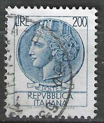 Italie 1959 - Yvert 803 - Munt van Syracuse - 200 l.  (ST), Postzegels en Munten, Verzenden, Gestempeld