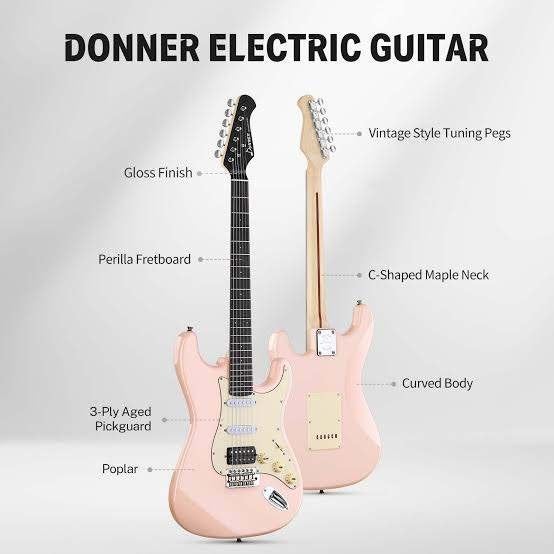 Donner DST-200 stratocaster pink, Muziek en Instrumenten, Snaarinstrumenten | Gitaren | Elektrisch, Nieuw, Solid body, Overige merken