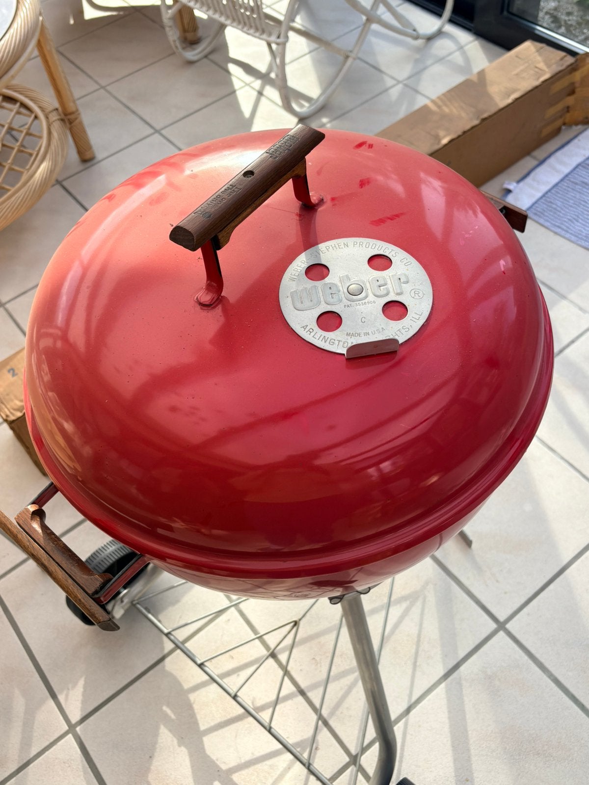 Weber original, poignet en bois, Enlèvement, Comme neuf