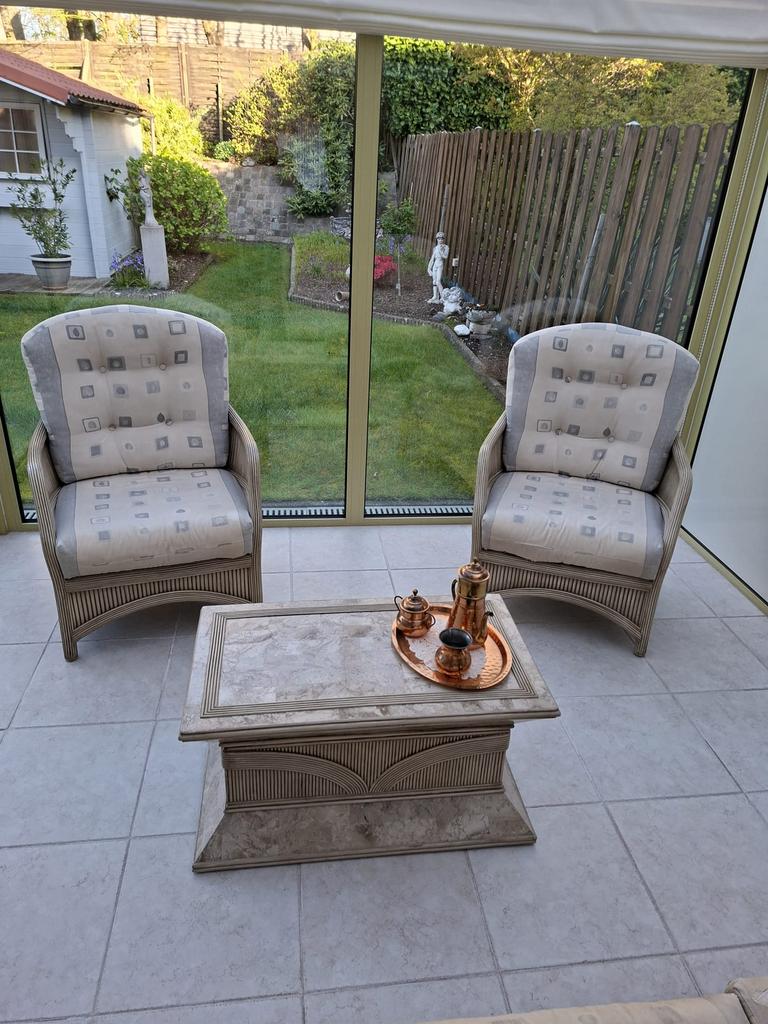 Rotan lounge set, Tuin en Terras, Tuinsets en Loungesets, Ophalen, Gebruikt, Rotan, Loungeset