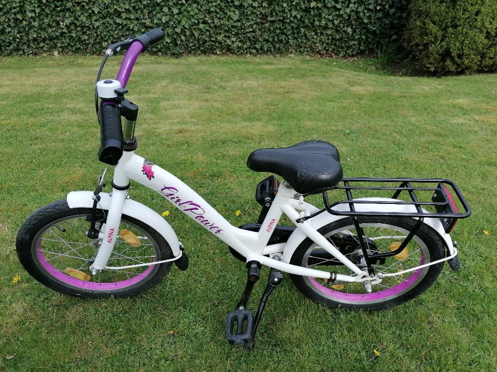 16"meisjesfiets / kinderfiets, Ophalen, Terugtraprem, Alpina, Handrem