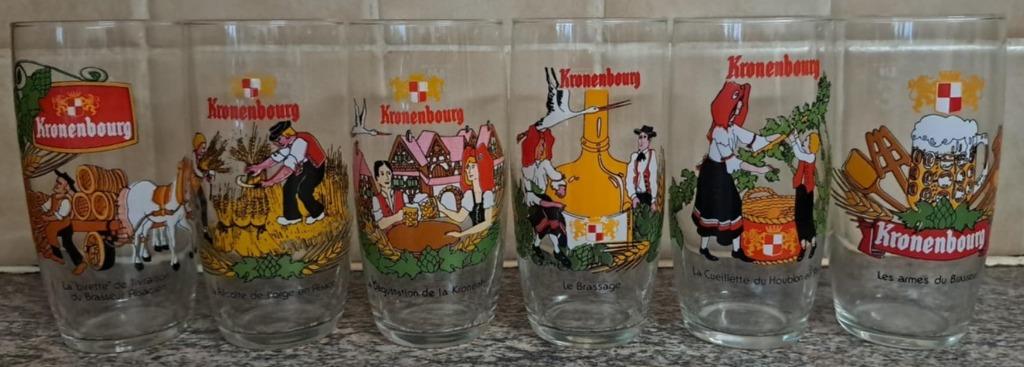 Set Kronenbourg glazen, Verzamelen, Ophalen of Verzenden, Gebruikt, Bierglas
