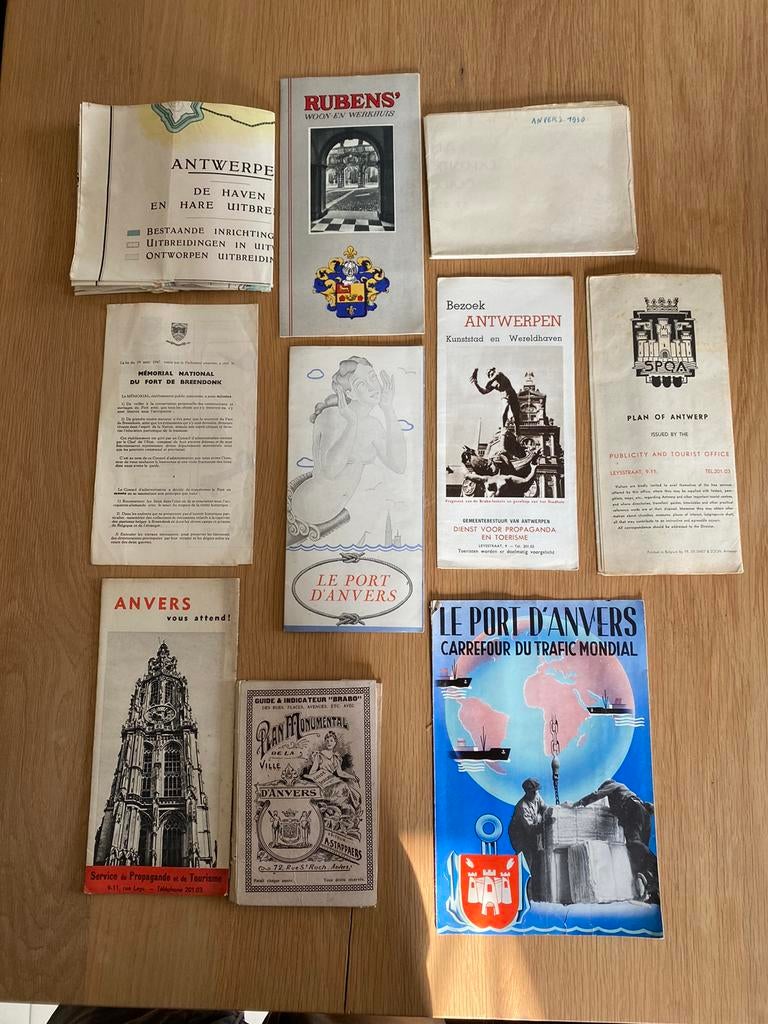 Lot de 10 publicités et cartes ANVERS, Collections, Marques & Objets publicitaires