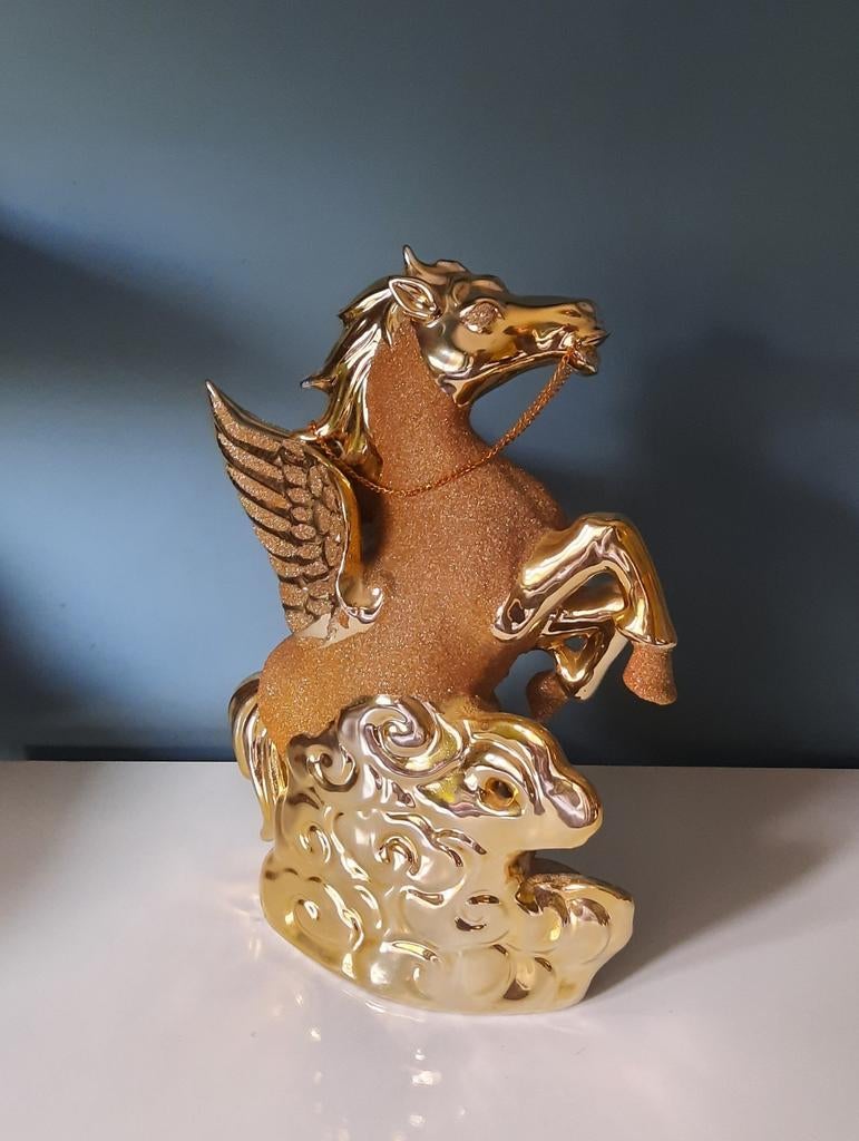 Gouden paard decoratie beeld, Ophalen of Verzenden, Nieuw, Dier