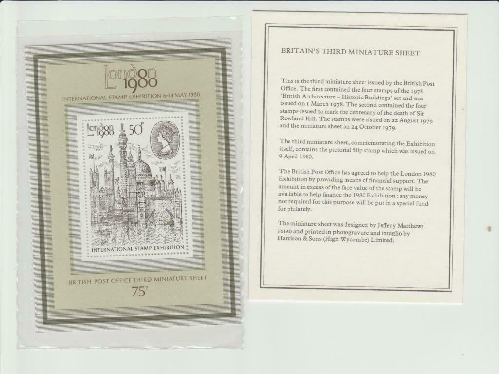 Groot-Brittannië 1980 'London 1980' blok in folder **, Postzegels en Munten, Verzenden, Postfris