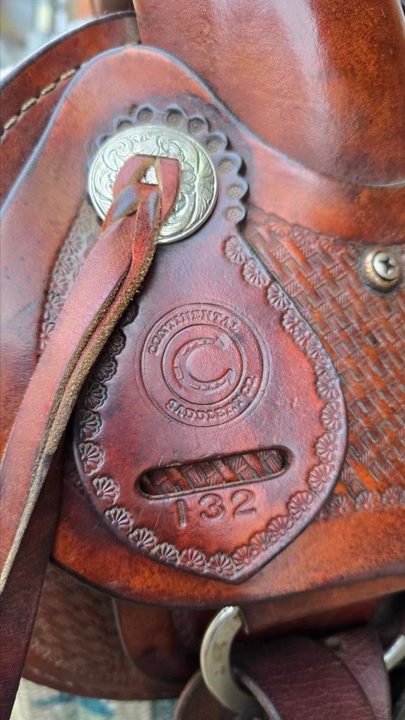 Continental 16"Q Western Ranch Roping zadel met hardseat., Dieren en Toebehoren, Ophalen, Gebruikt, Western
