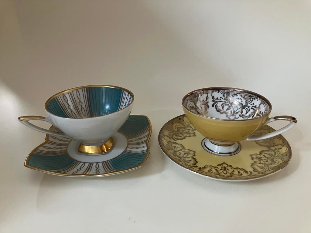 Alka Bavaria porselein koffiekoppen en schotels, Antiek en Kunst, Ophalen of Verzenden