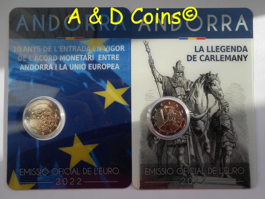 Andorra 2 x 2 euro cc 2022, Enlèvement ou Envoi, Autres pays, Autres valeurs, Série