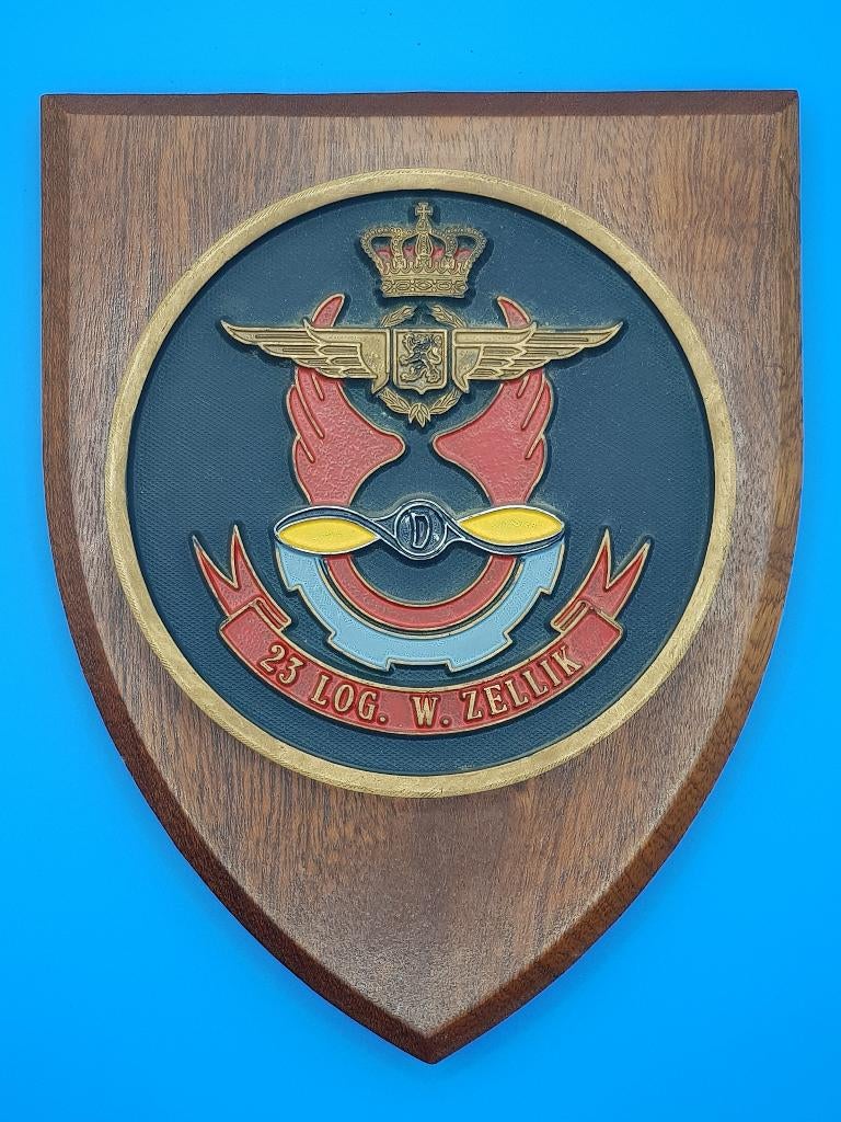 Belgian Air Force crest 23 Log Wing ( CR25 ), Verzamelen, Ophalen of Verzenden, Luchtmacht, Embleem of Badge