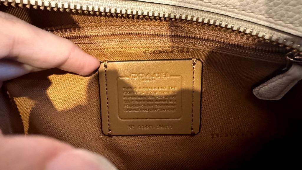 Sac à main Coach blanc cuir, Enlèvement, Comme neuf, Blanc, Sac à main
