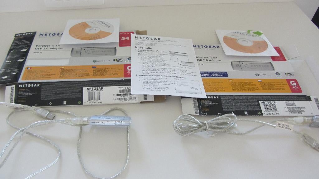Draadloze USB 2.0 adapter Netgear Wireless-G54 2 stuks, Ophalen, Gebruikt