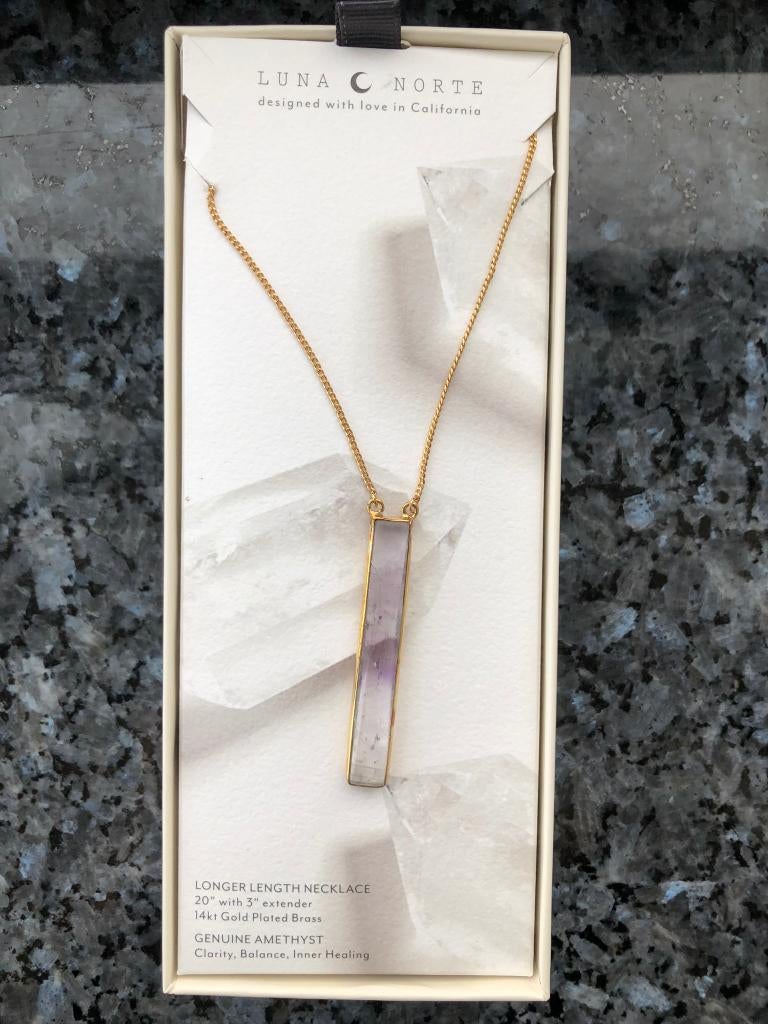 Collier améthyste by Luna Norte, Bijoux, Sacs & Beauté, Colliers, Neuf, Enlèvement ou Envoi, Avec pendentif, Autres matériaux