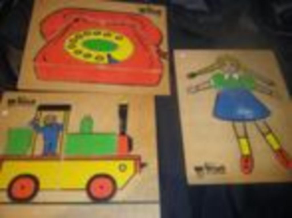 Puzzles Willis 1977 vintage rétro bois en bois, Enlèvement ou Envoi, Utilisé