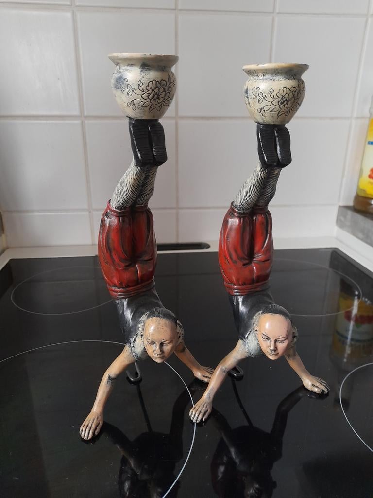 2 kandelaars van Thaise hars, Antiek en Kunst, Ophalen