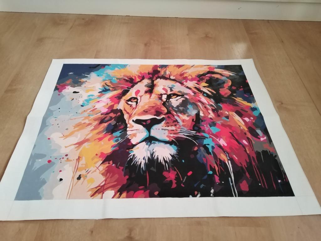 Geschilderde canvas leeuw, Huis en Inrichting, Woonaccessoires | Schilderijen, Tekeningen en Foto's, Ophalen of Verzenden, Nieuw