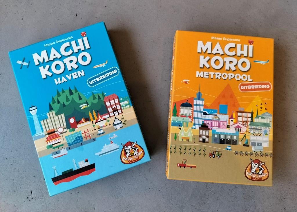 MACHI KORO - uitbreidingen 'Haven' en 'Metropool', Vijf spelers of meer, Ophalen of Verzenden, Nieuw, White Goblin Games