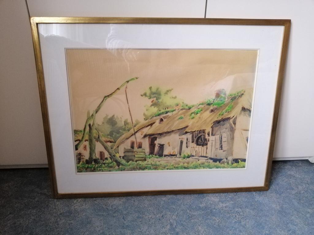 Aquarelle de Léon Claessens, peintre liégeois, Ophalen