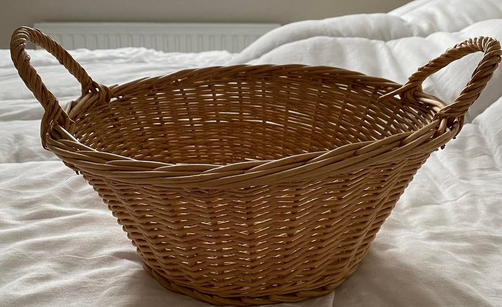 Rieten mand, Ophalen of Verzenden, Rond, Mand