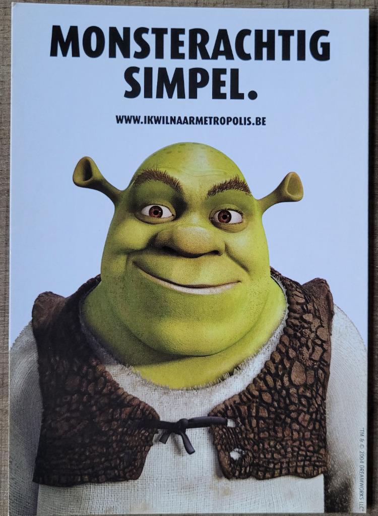 Postkaart: Shrek, Verzamelen, Ophalen of Verzenden, Zo goed als nieuw, Film, Foto of Kaart