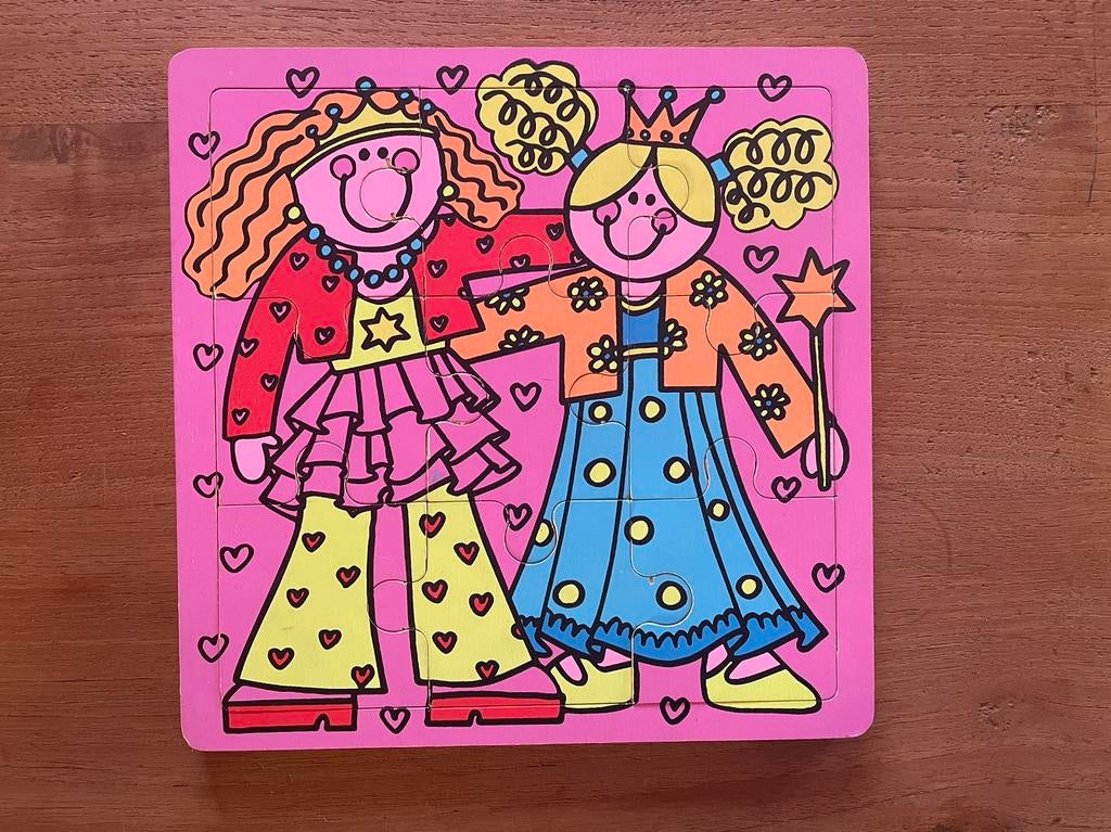 Leuke houten puzzel 9 stuks, 2 tot 4 jaar, Ophalen of Verzenden, Zo goed als nieuw, Van hout